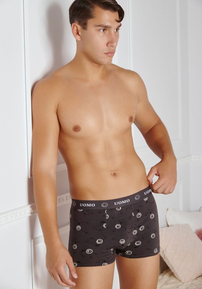 Boxer ανδρικό με εξωτερικό λάστιχο με ανθρωπάκια - Comfort πιτζάμες  εσώρουχα και μαγιό